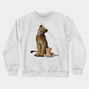 Mother lioness and cub Crewneck Sweatshirt